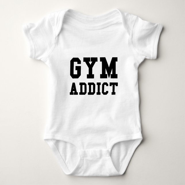 GYM ADDICT BABY BODYSUIT (Front)