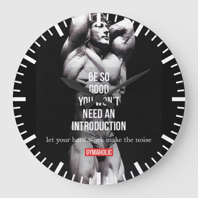 Gym and Fitness Motivation - Bodybuilding, Lifting Large Clock (Front)