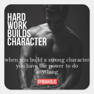 Gym and Fitness Motivation - Bodybuilding, Lifting Square Sticker