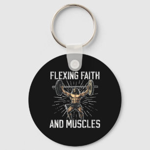 Gym And Jesus Christian Bodybuilder Religious Body Keychain