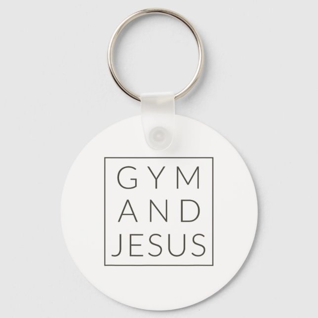 Gym And Jesus  Keychain (Front)