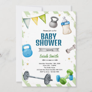 Gym Baby shower party Invitation
