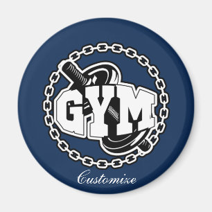 Gym Barbell Logo Thunder_Cove Magnet