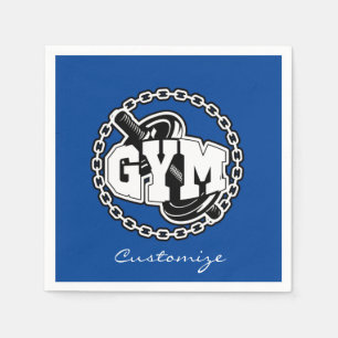 Gym Barbell Logo Thunder_Cove Napkin