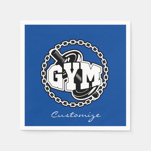Gym Barbell Logo Thunder_Cove Napkin (Front)