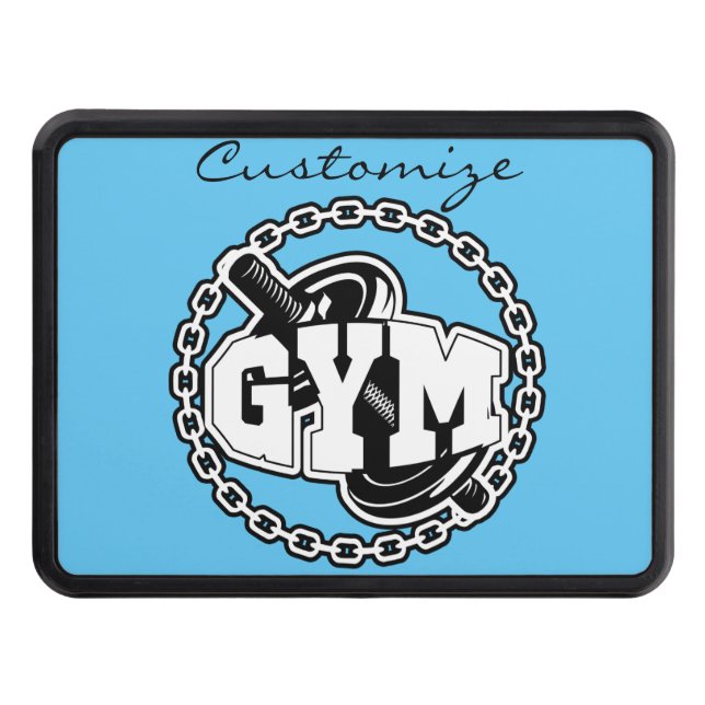 Gym Barbell Logo Thunder_Cove Trailer Hitch Cover (Front)