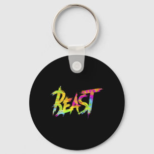 Gym Beast Bodybuilding Workout Humour Tie Dye Weig Keychain
