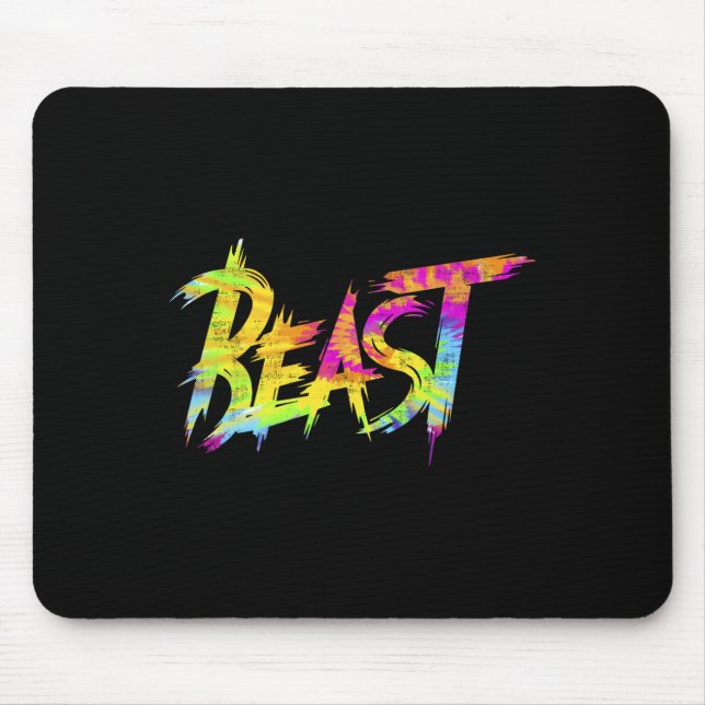 Gym Beast Bodybuilding Workout Humour Tie Dye Weig Mouse Pad (Front)