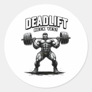 Gym Beast Bodybuilding Workout Motivation Tee Weig Classic Round Sticker