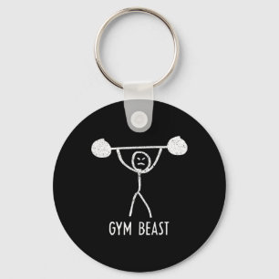 Gym Beast Funny Bodybuilding Exercise Fitness Work Keychain