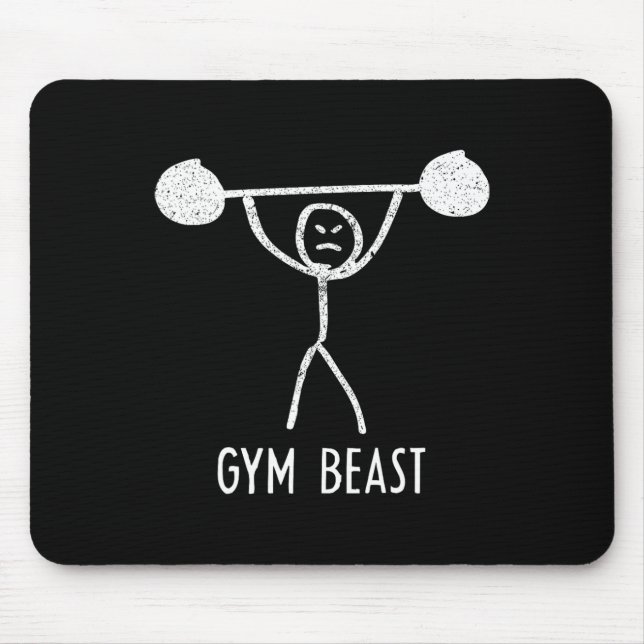 Gym Beast Funny Bodybuilding Exercise Fitness Work Mouse Pad (Front)