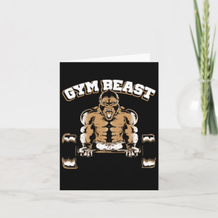 Gym Beast Gorilla Weightlifting Bodybuilding Worko Card