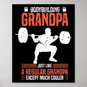 Gym Bodybuilding Grandpa Fitness Grandfather Fitne Poster