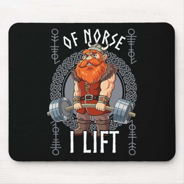 Gym Bodybuilding Training Of Norse I Lift Viking  Mouse Pad (Front)