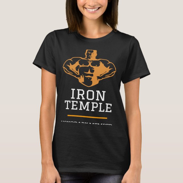 Gym buff Exercise Iron Temple T-Shirt (Front)