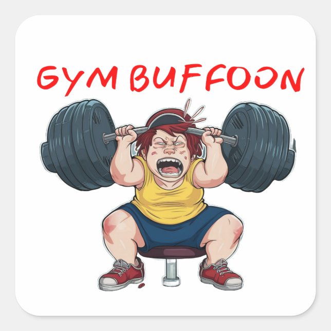 Gym Buffoon Square Sticker (Front)