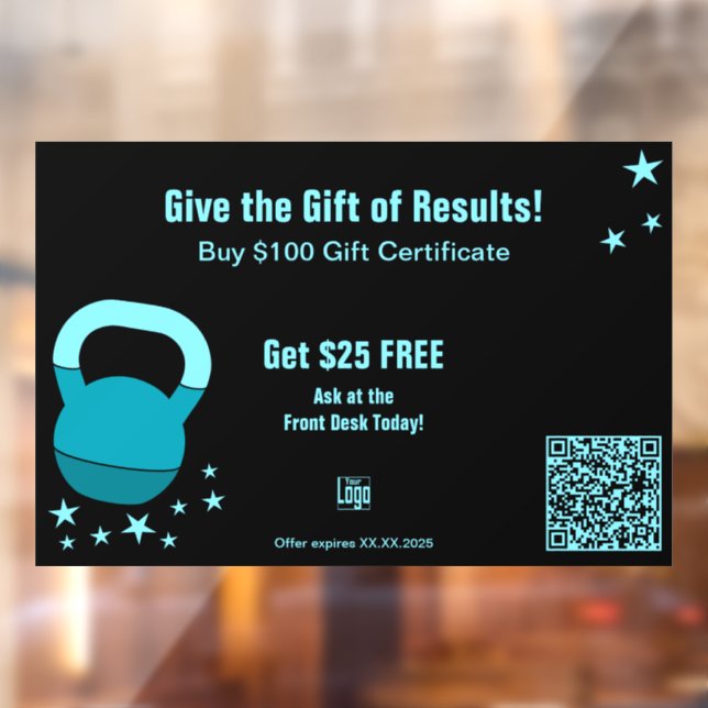 Gym Christmas Gift Results Certificate Promotion Window Cling (Sheet 2)