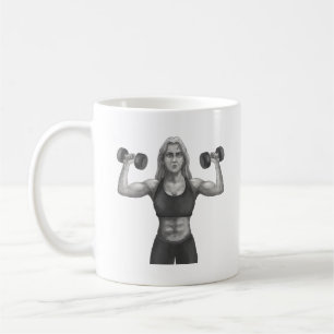 Gym Coffee Mug – Strong Woman - Grey Will Power