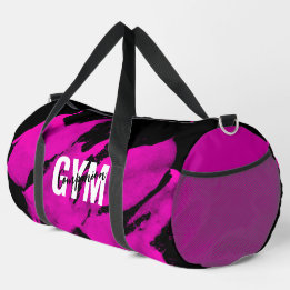Gym Companion Brushy Pink Black  Duffle Bag