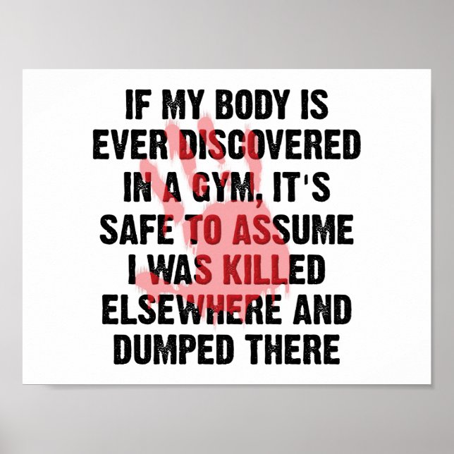 Gym Crime Scene Funny Poster (Front)