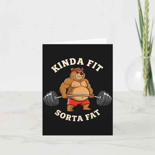 Gym Dad Bod Werlifting Bear Weightlifting Men  Card (Front)