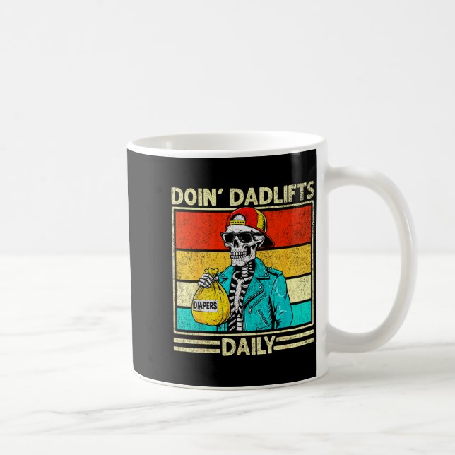 Gym Dad Doin' Dadlifts Daily Men Fathers Day Funny Coffee Mug (Right)
