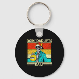 Gym Dad Doin' Dadlifts Daily Men Fathers Day Funny Keychain