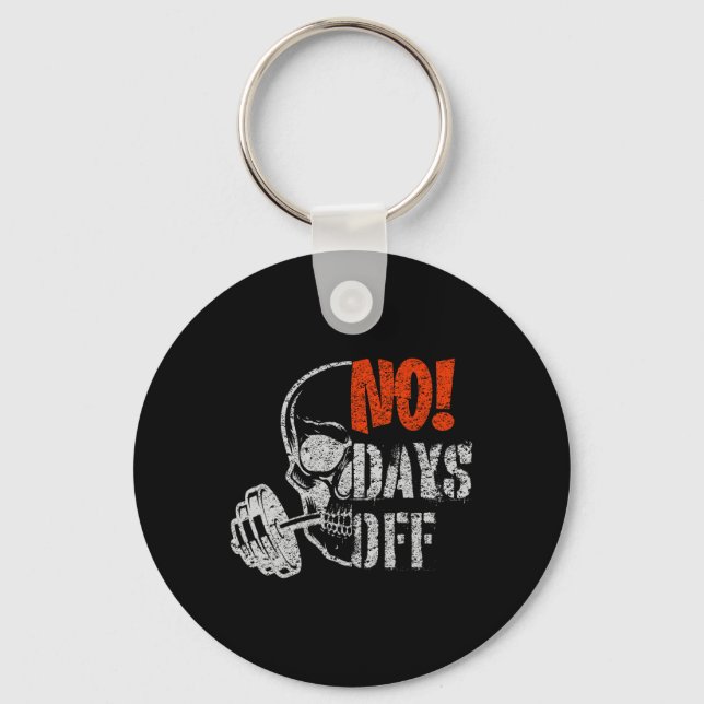 Gym Day Skull Weightlifting Gym Motivation And Fit Keychain (Front)