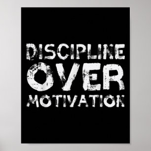 Gym Discipline Over Motivation Workout Fitness Men Poster