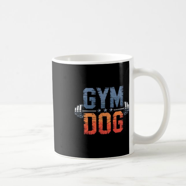 Gym Dog Meaning Gym Dog Costume Weight Lifting Gym Coffee Mug (Right)