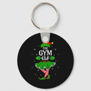 Gym Elf Christmas Family Workout Girls Women Elf S Keychain