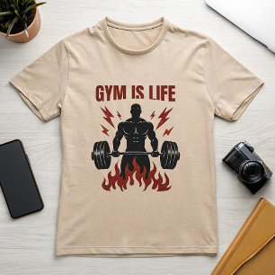 Gym est Life Saving Alpha Motivational T-Shirt  