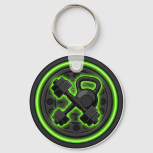 Gym Fitness Dumbbell Strength Keychain