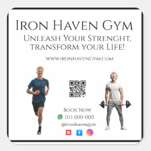 Gym Fitness Enthusiasts & Social Media ANTISTRESS Square Sticker