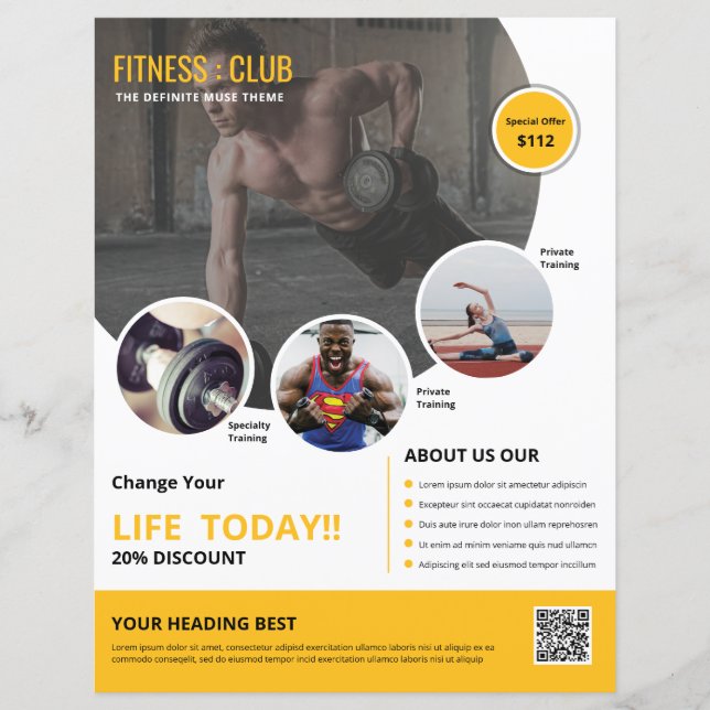 Gym Fitness Flyer Template (Front)