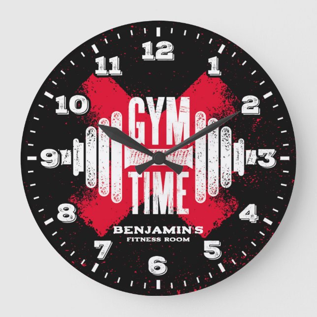 Gym Fitness Room Personalized Wall Clock (Front)