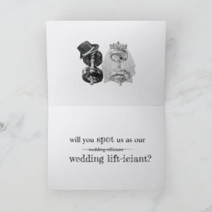 Gym Fitness Wedding Officiant Proposal Groomsman Thank You Card