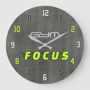 GYM FOCUS Modern Fitness Large Clock