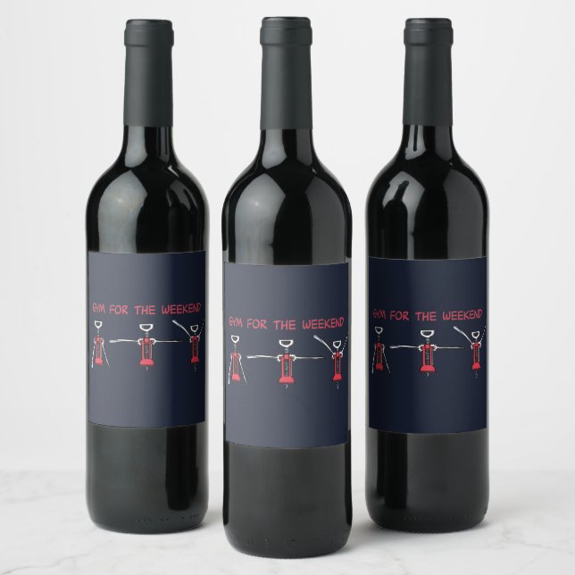 Gym for the weekend wine label (Bottles)