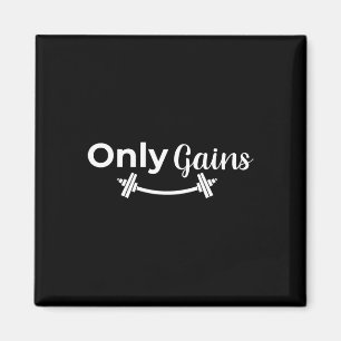 Gym Gains Only Lifting Bodybuilding Workout Funny  Magnet