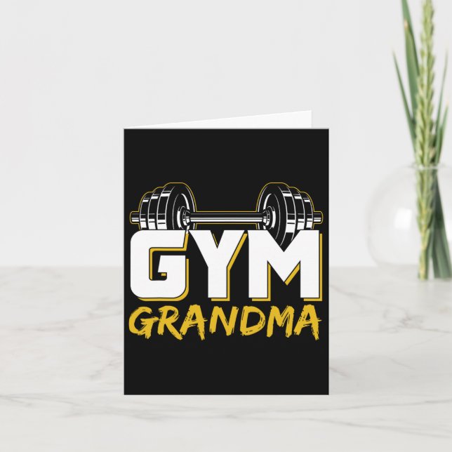 Gym Grandma Weightlifting Training Fitness Workout Card (Front)