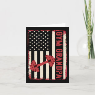 Gym Grandpa Workout Training Fitness Weightlifting Card