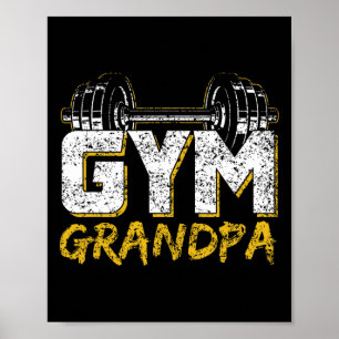 Gym Grandpa Workout Training Fitness Weightlifting Poster