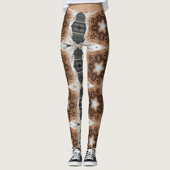 Gym hair don't care fun geometric leggings (Front)