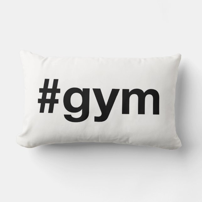 GYM Hashtag Lumbar Pillow (Front)