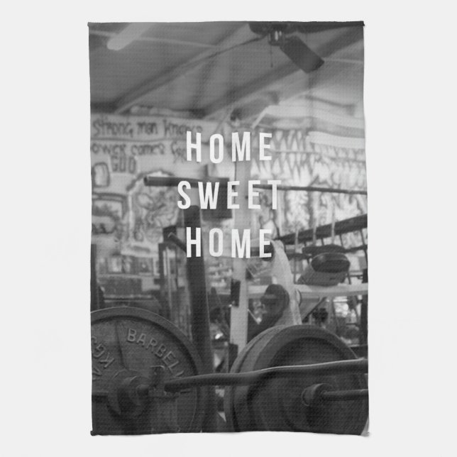 Gym - Home Sweet Home - Barbell - Workout Kitchen Towel (Vertical)