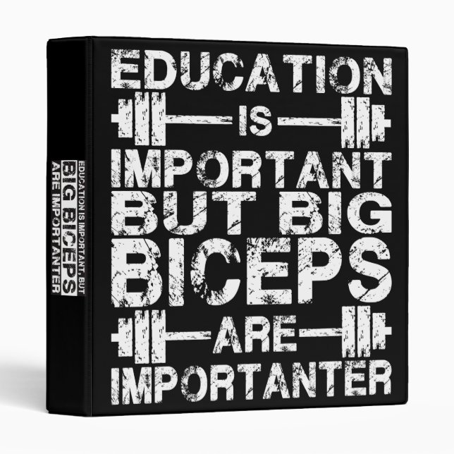 Gym Humour - Big Biceps Are Importanter Binder (Front/Spine)