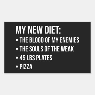 Gym Humour - Diet - Blood, Souls, Pizza - Funny Sticker
