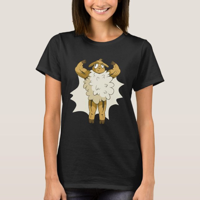 Gym Inspiration Workout Exercise Bodybuilder Sheep T-Shirt (Front)