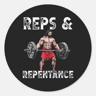 Gym Instructor Christian Beliefs Bodybuilding Jesu Classic Round Sticker